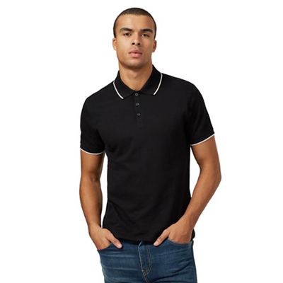 The Collection Black textured polo shirt